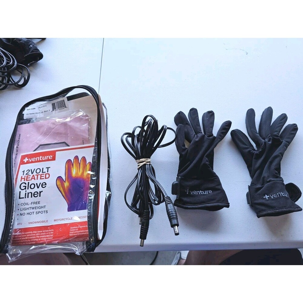 VENTURE 12V HEATED GLOVE LINERS BLACK Size  Small 472-4055S